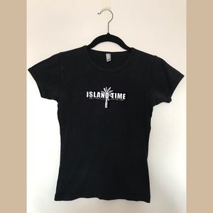 Black American Apparel “Island Time” T-Shirt